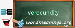 WordMeaning blackboard for verecundity